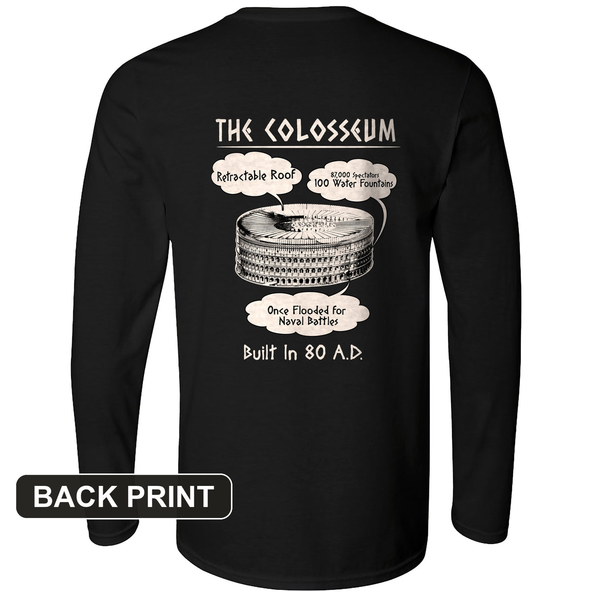 Colosseum Back Print Long Sleeve T-Shirt