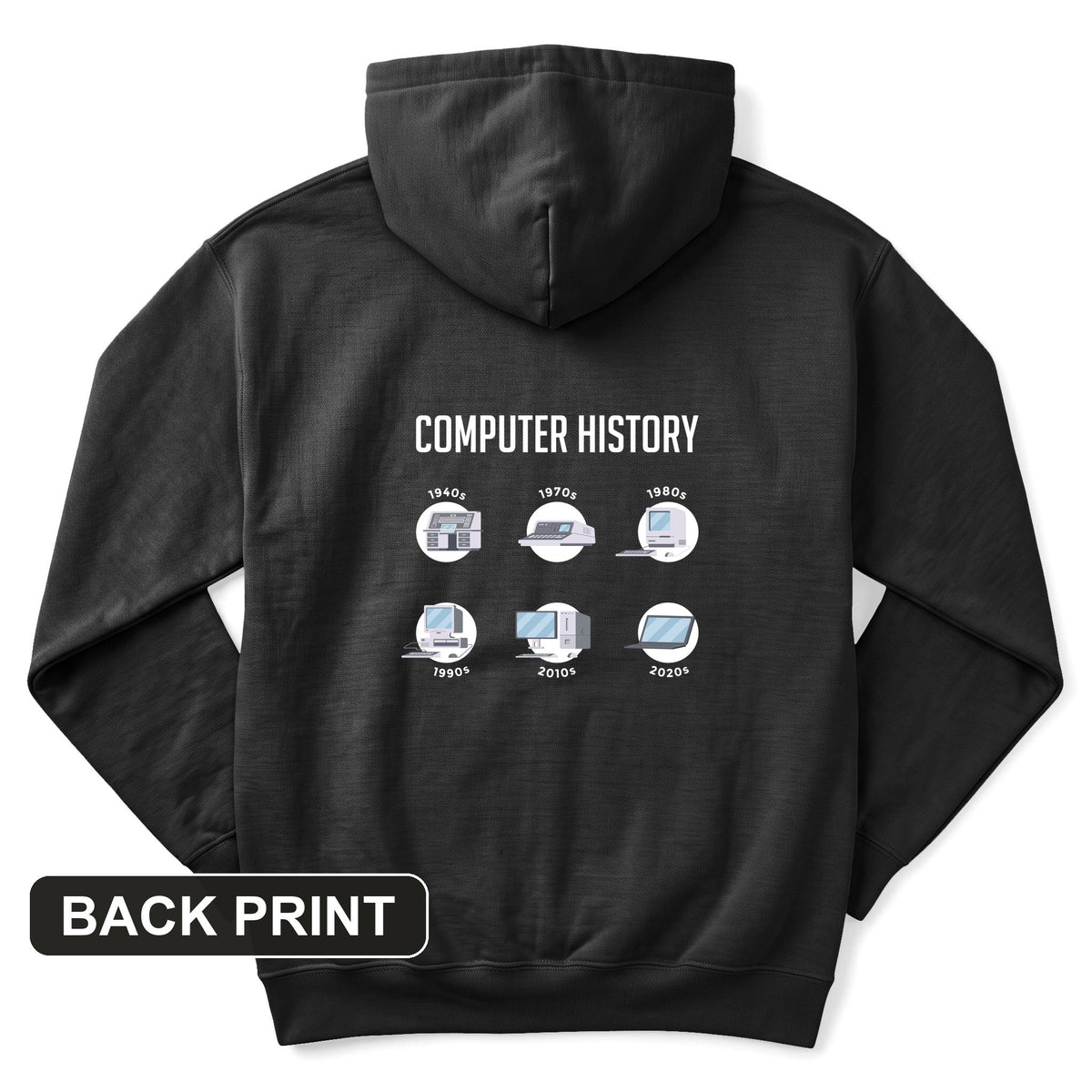 Computer History Back Print Hoodie