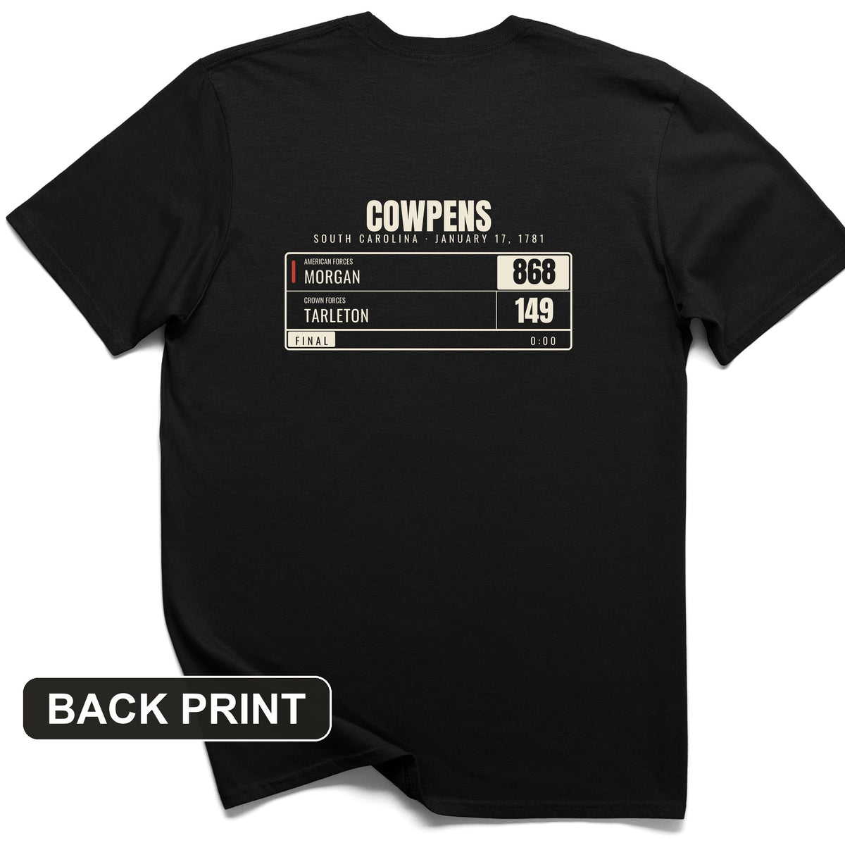 Cowpens Scoreboard Back Print T-Shirt