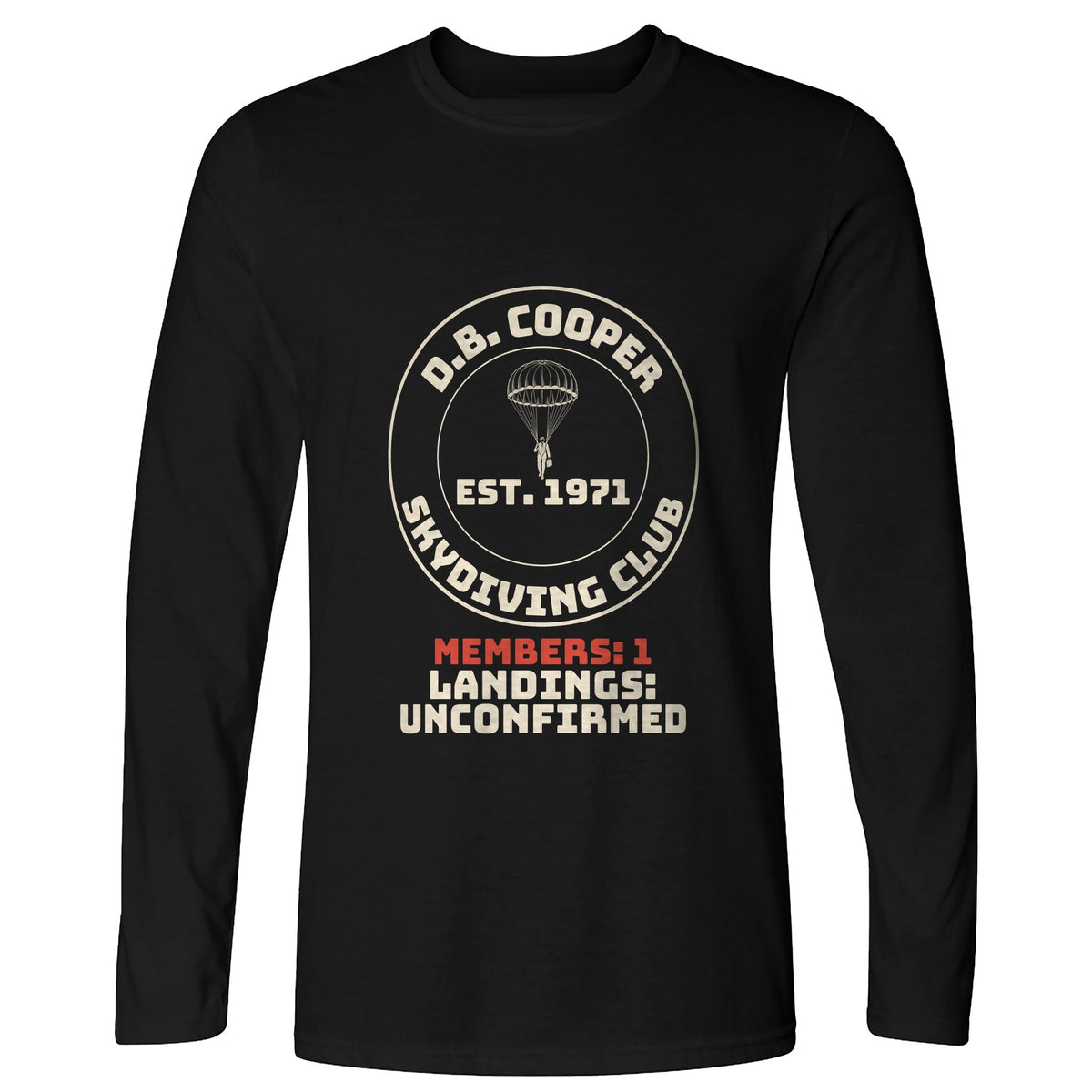 DB Cooper Skydiving Club Long Sleeve T-Shirt