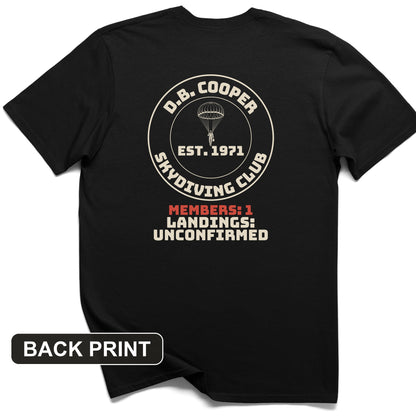 DB Cooper Skydiving Club Back Print T-Shirt