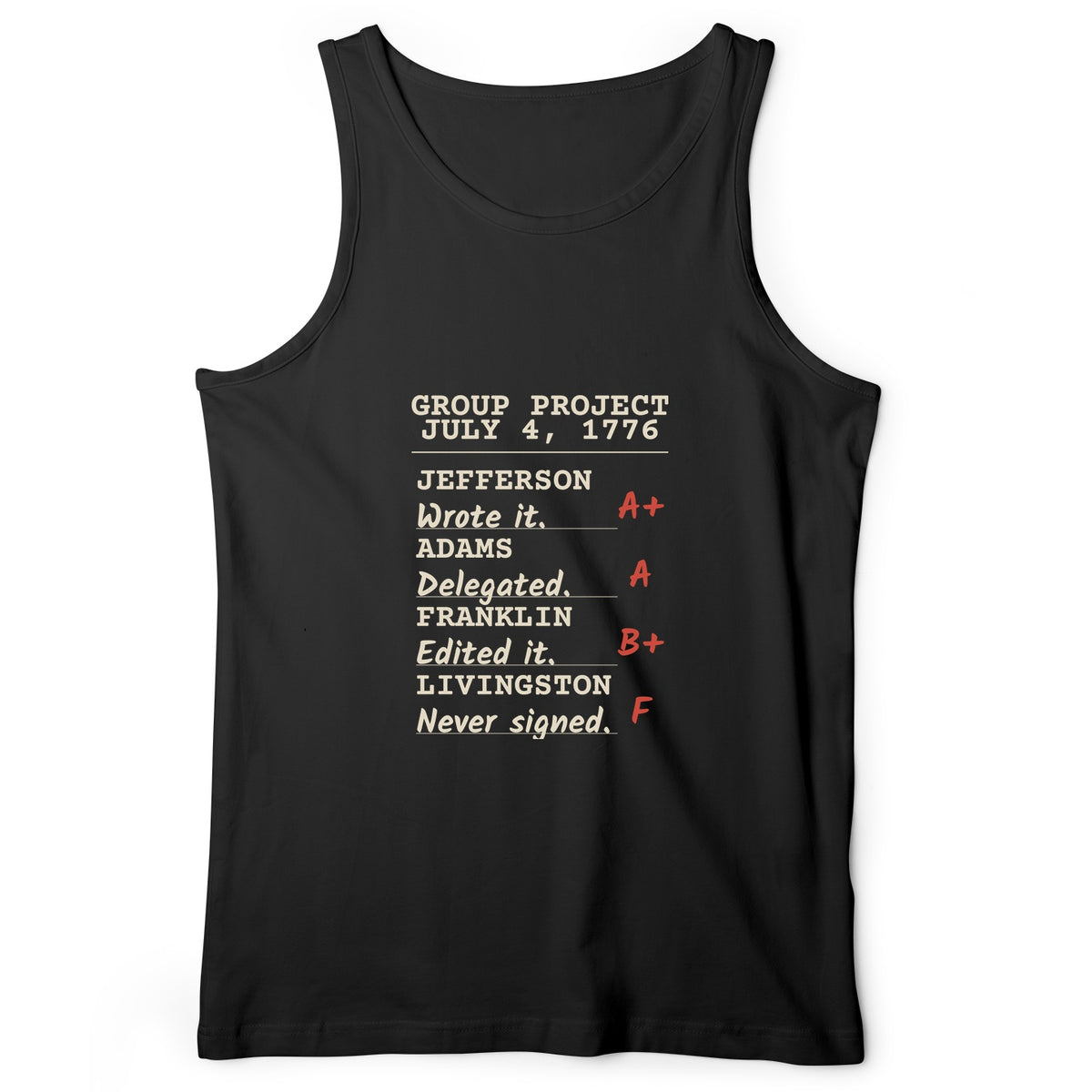 Declaration Of Independence Group Project Tank Top