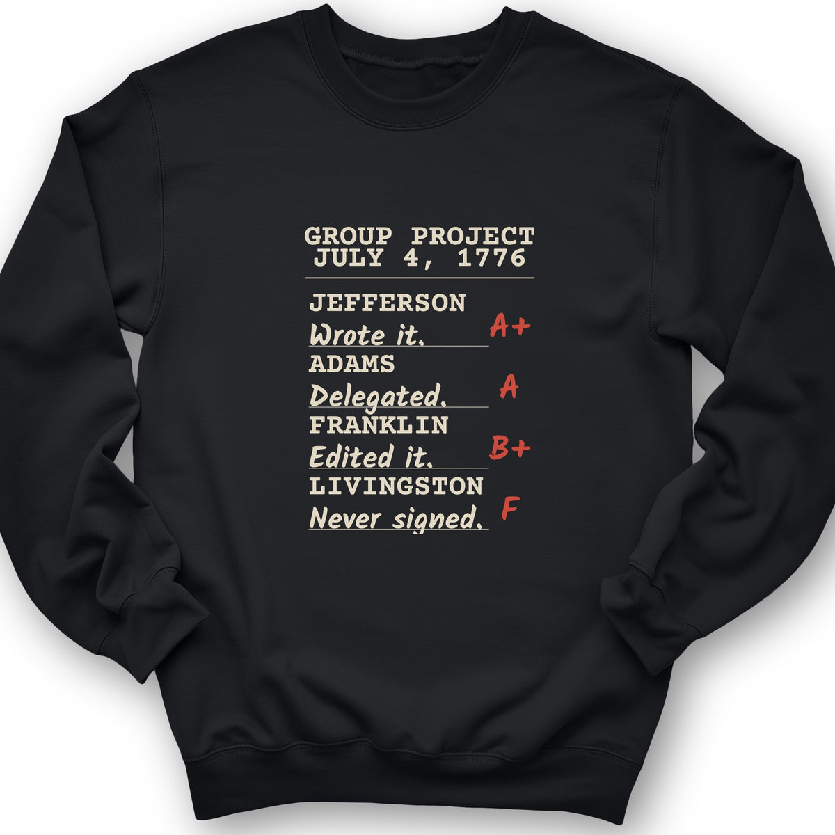 Declaration Of Independence Group Project Crewneck