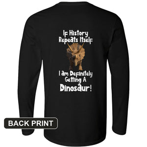 Dinosaur Back Print Long Sleeve T-Shirt