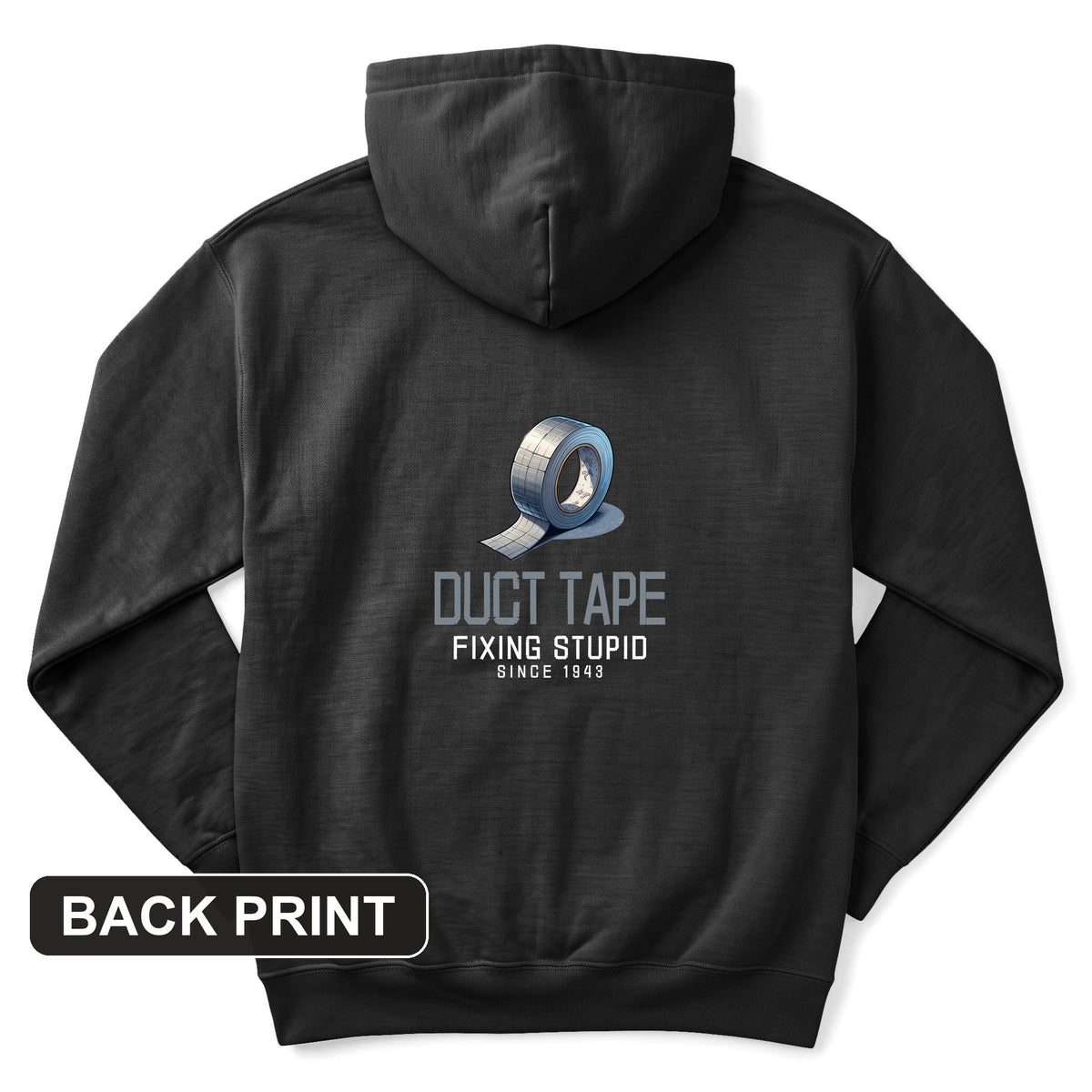 Duct Tape Back Print Hoodie