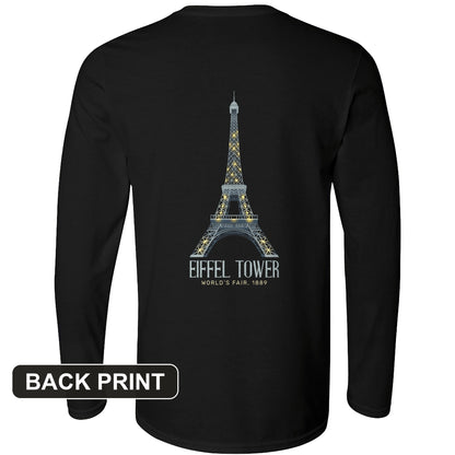 Eiffel Tower 1889 Back Print Long Sleeve T-Shirt
