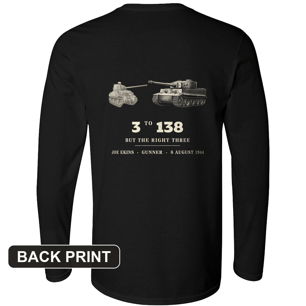 Ekins 3 To 138 Back Print Long Sleeve T-Shirt