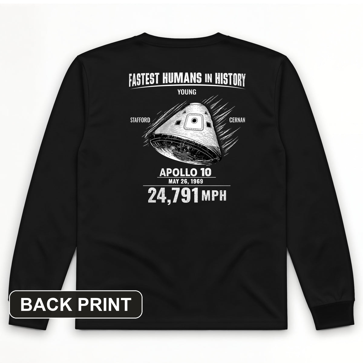 Fastest Humans Back Print Long Sleeve T-Shirt