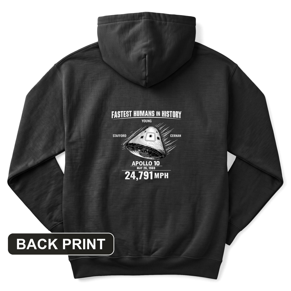 Fastest Humans Back Print Hoodie