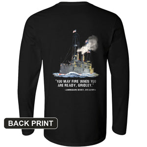 Fire When Ready Back Print Long Sleeve T-Shirt