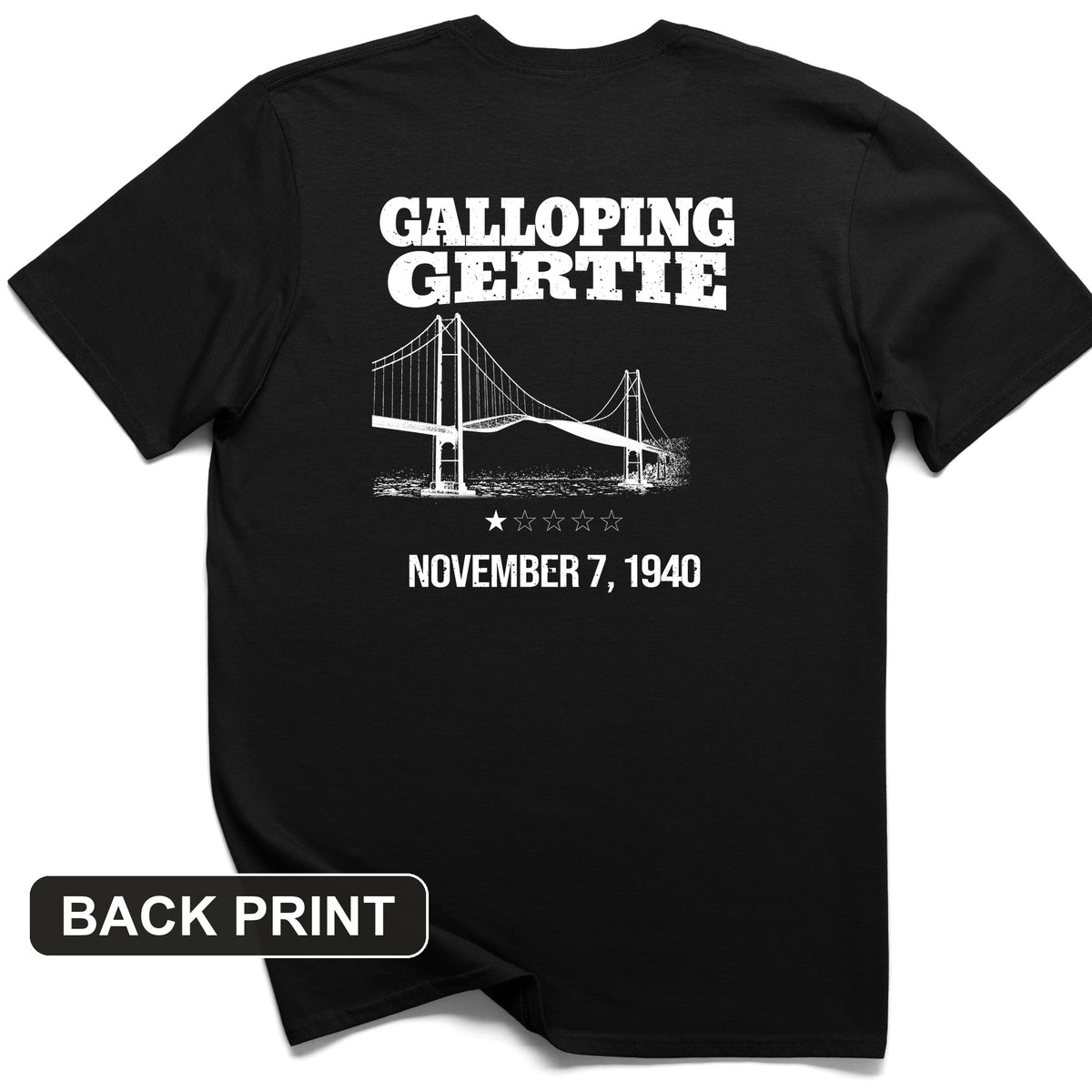 Galloping Gertie Back Print T-Shirt
