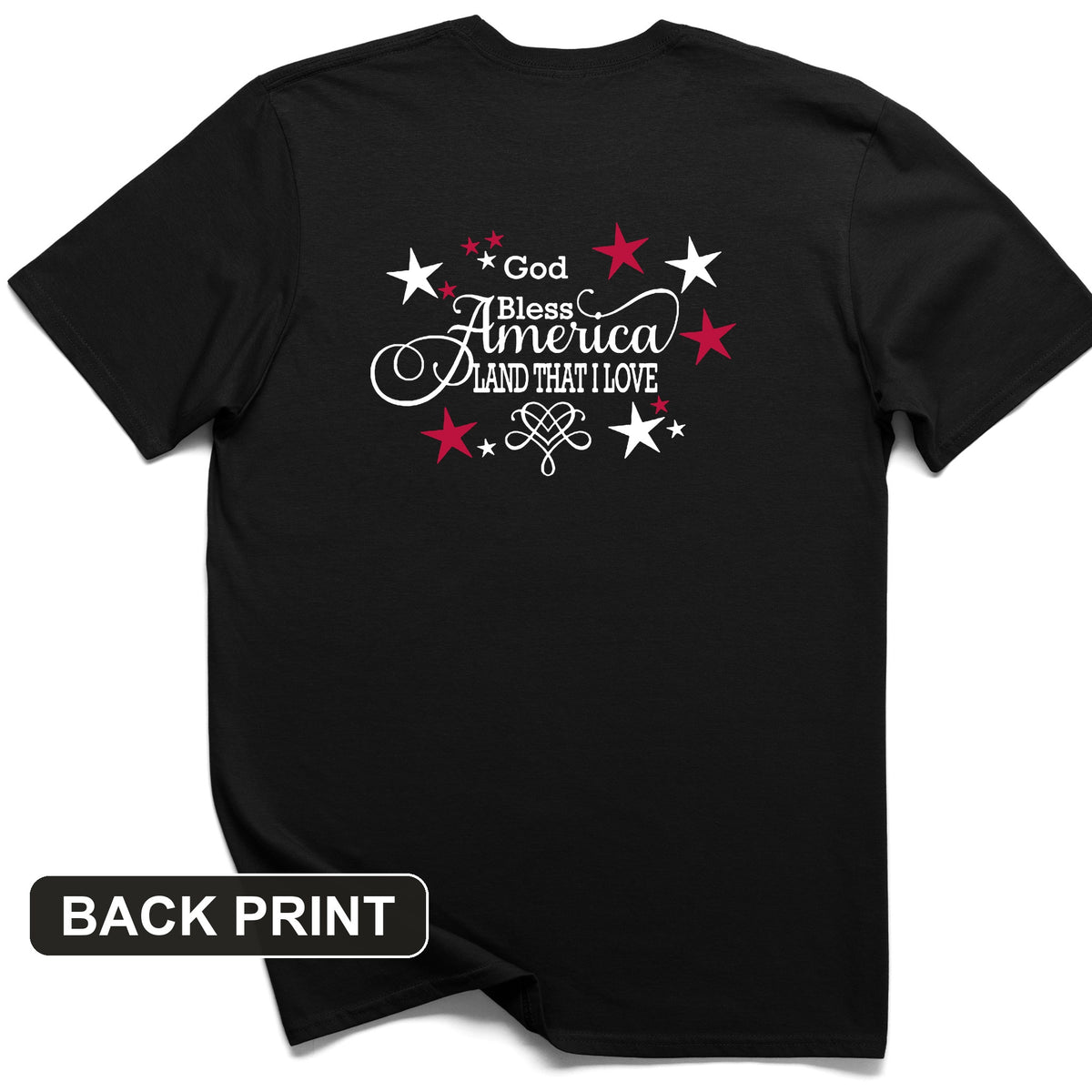 God Bless America Back Print T-Shirt