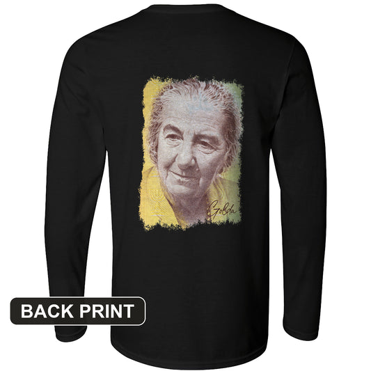 Golda Meir Back Print Long Sleeve T-Shirt