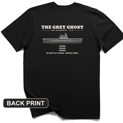 Grey Ghost Back Print T-Shirt