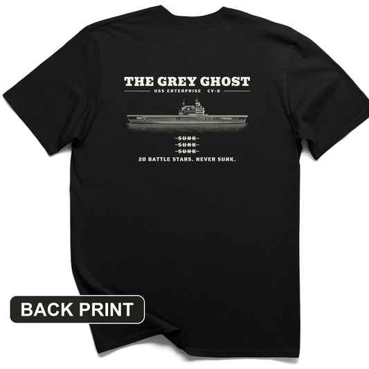 Grey Ghost Back Print T-Shirt