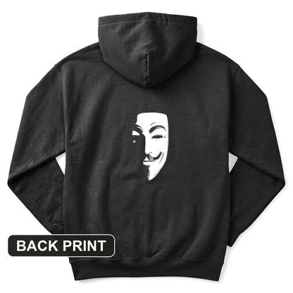 Guy Fawkes Mask Back Print Hoodie