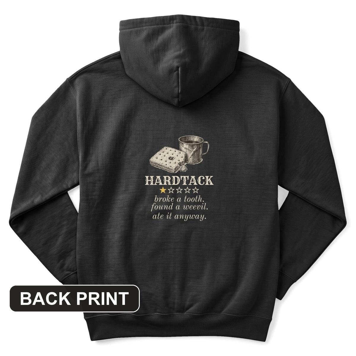 Hardtack One Star Review Back Print Hoodie