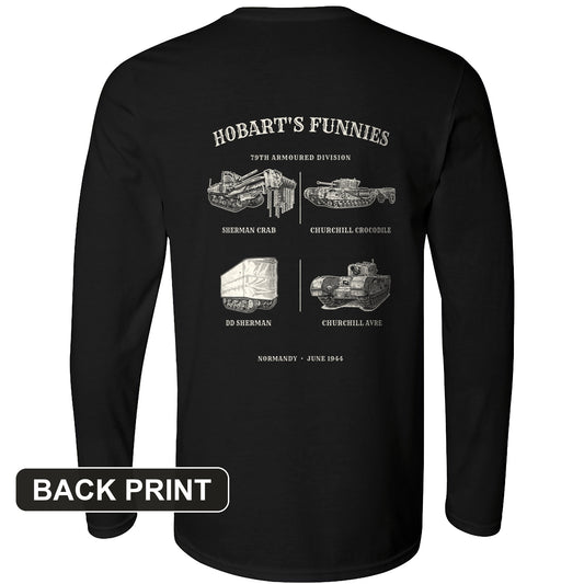 Hobart's Funnies Back Print Long Sleeve T-Shirt