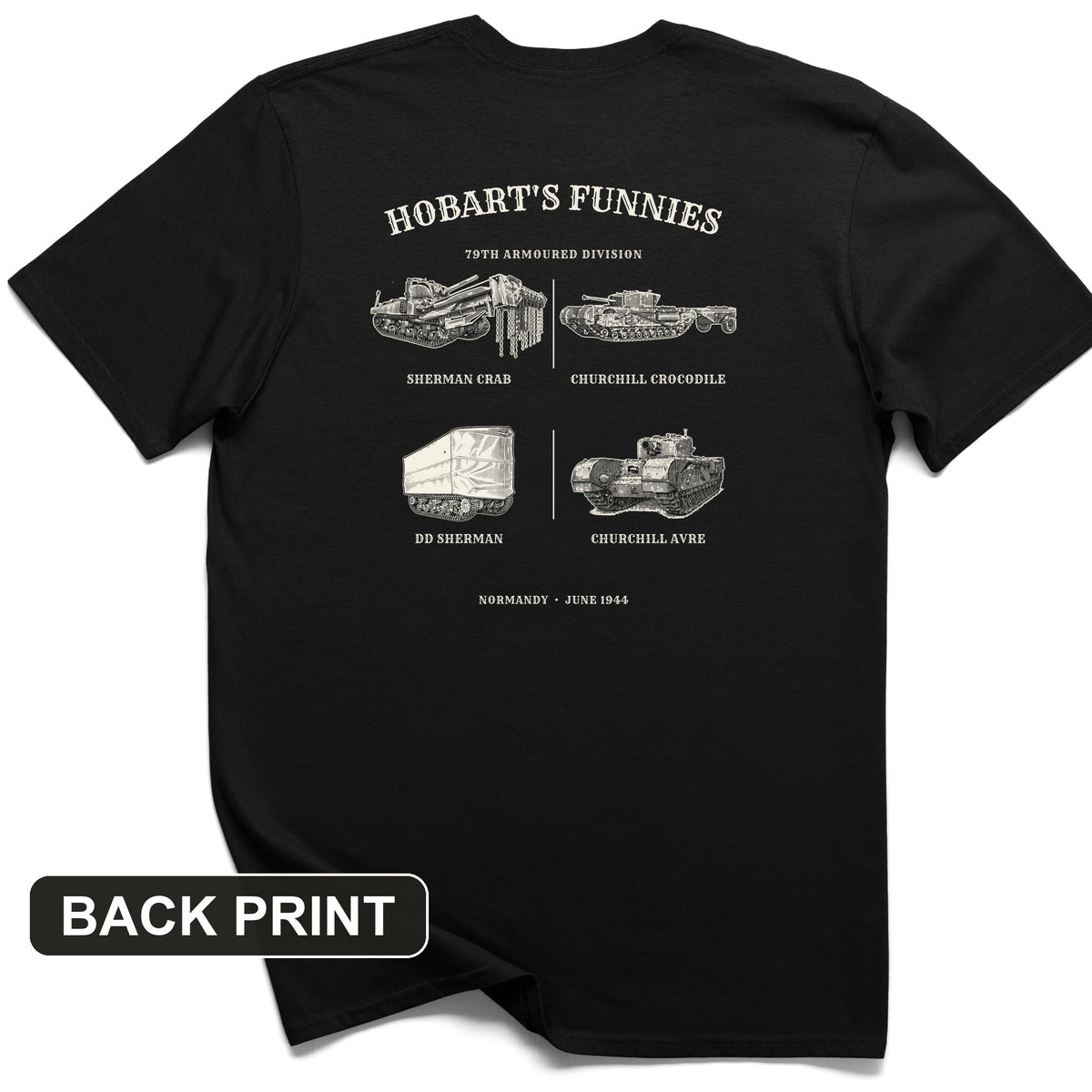 Hobart's Funnies Back Print T-Shirt