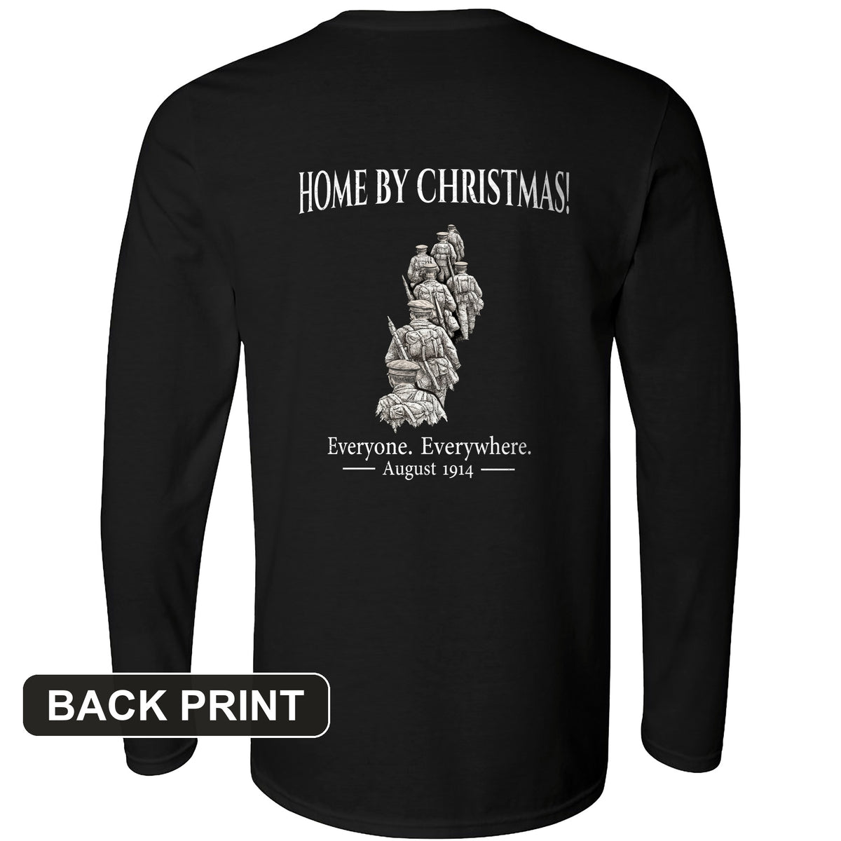 Home by Christmas Back Print Long Sleeve T-Shirt