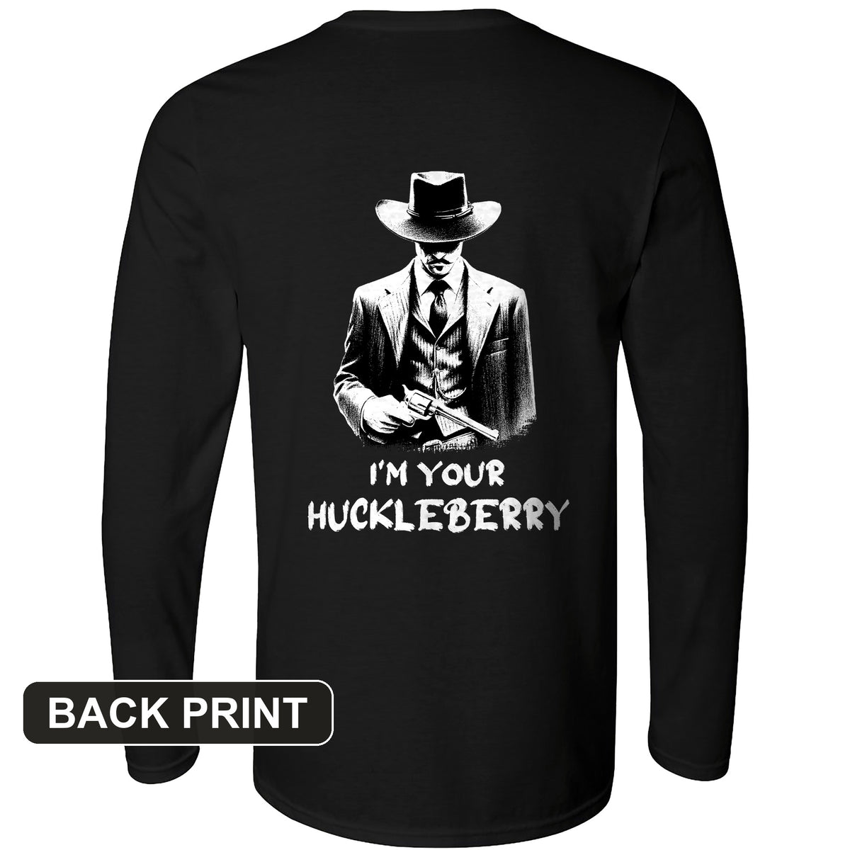 Huckleberry Back Print Long Sleeve T-Shirt