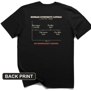 Human Stupidity Levels Back Print T-Shirt