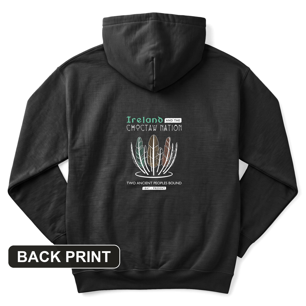 Irish-Choctaw Friendship Back Print Hoodie