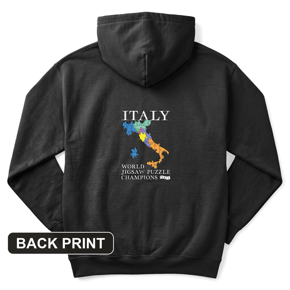 Italy Jigsaw Puzzle Back Print Hoodie