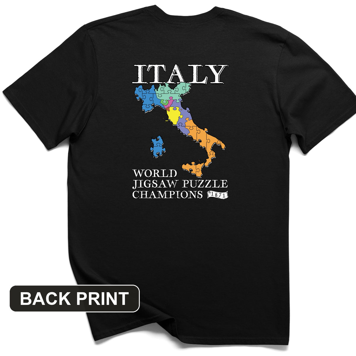 Italy Jigsaw Puzzle Back Print T-Shirt