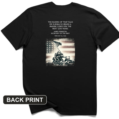 Iwo Jima Flag Back Print T-Shirt