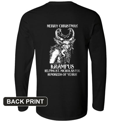 Krampus Back Print Long Sleeve T-Shirt