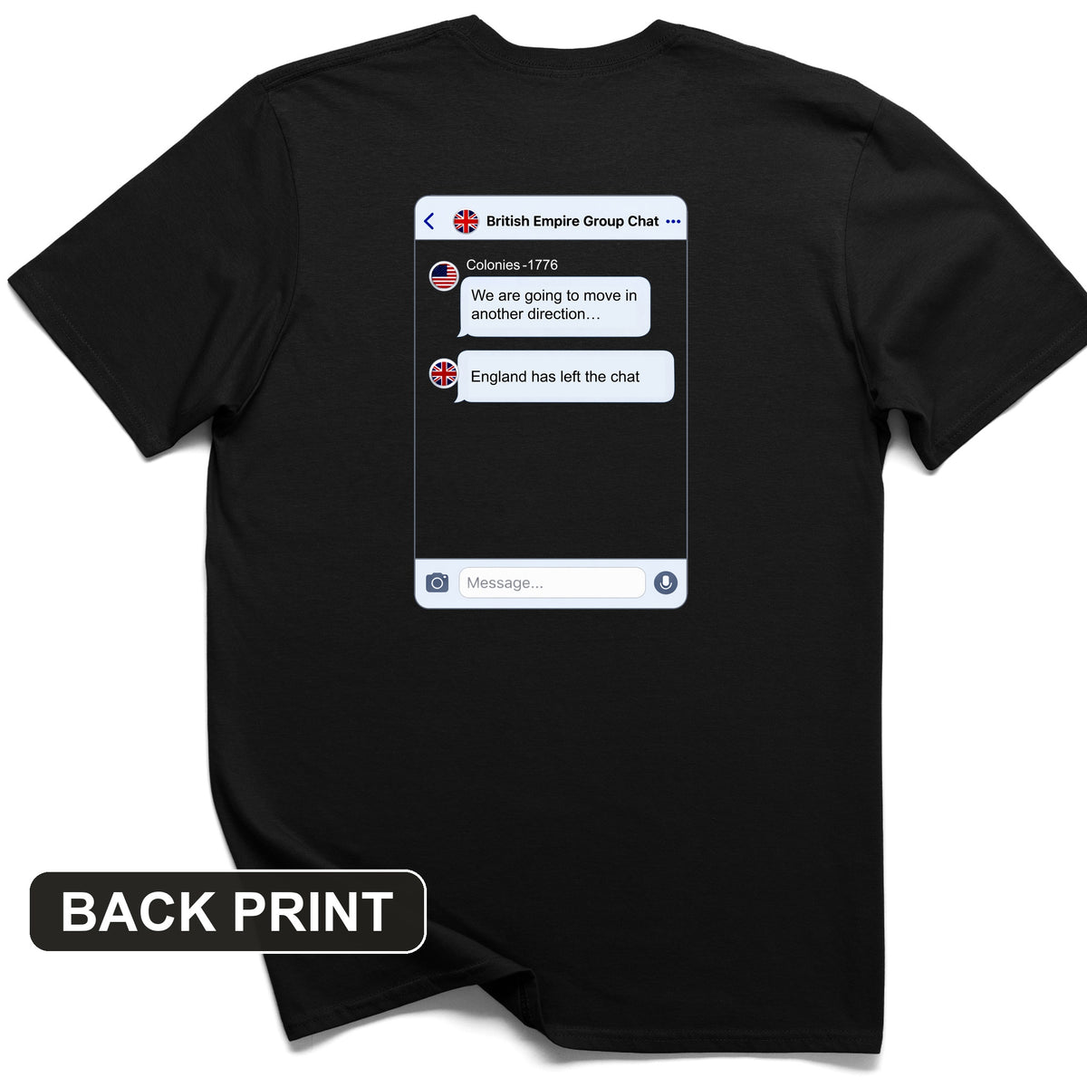 Left the Chat Back Print T-Shirt
