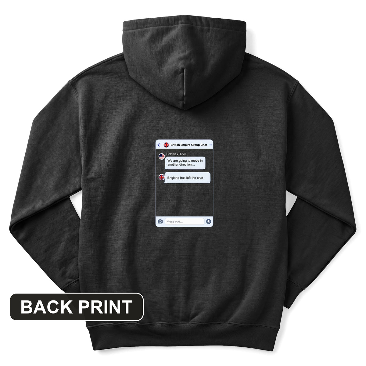 Left the Chat Back Print Hoodie