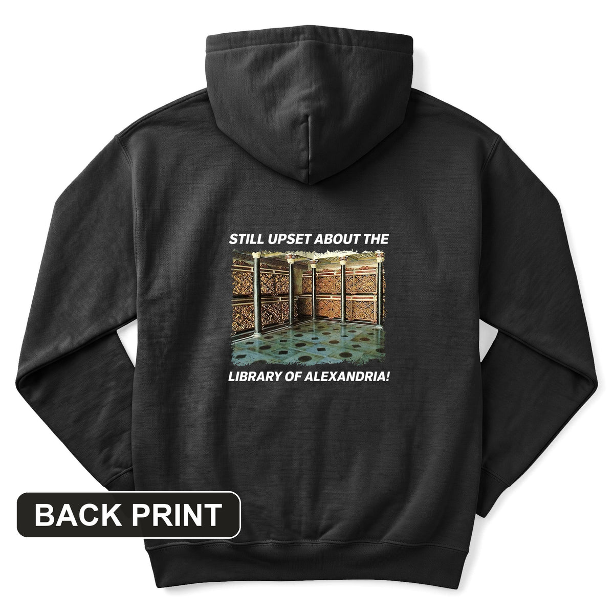 Library Of Alexandria Back Print Hoodie