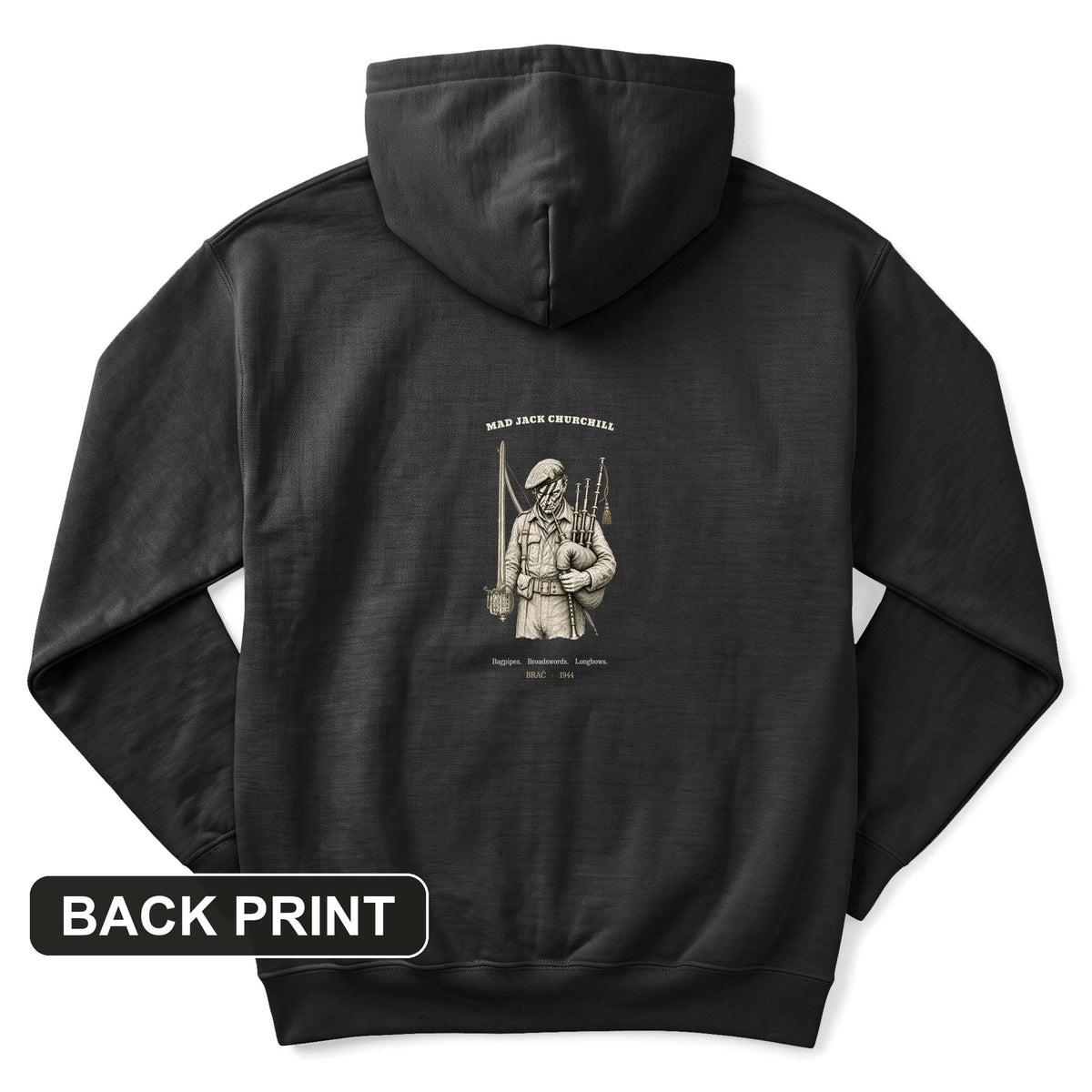 Mad Jack Churchill Back Print Hoodie