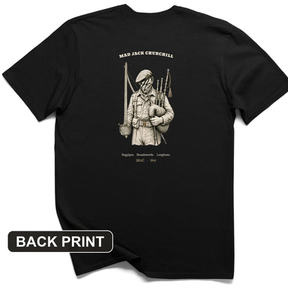 Mad Jack Churchill Back Print T-Shirt