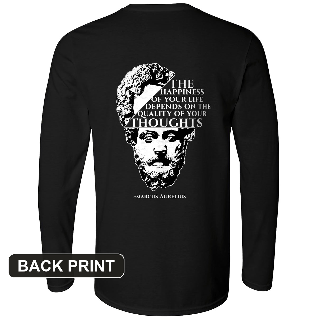 Marcus Aurelius Back Print Long Sleeve T-Shirt