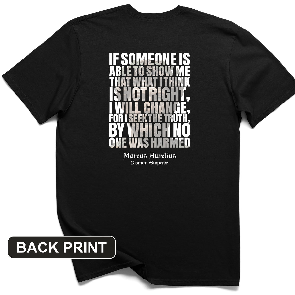 Marcus Aurelius Quote Back Print T-Shirt