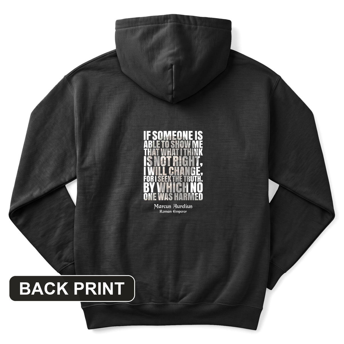 Marcus Aurelius Quote Back Print Hoodie
