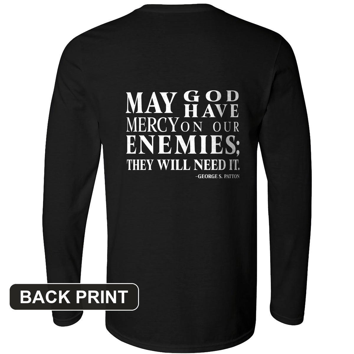 May God Have Mercy Back Print Long Sleeve T-Shirt