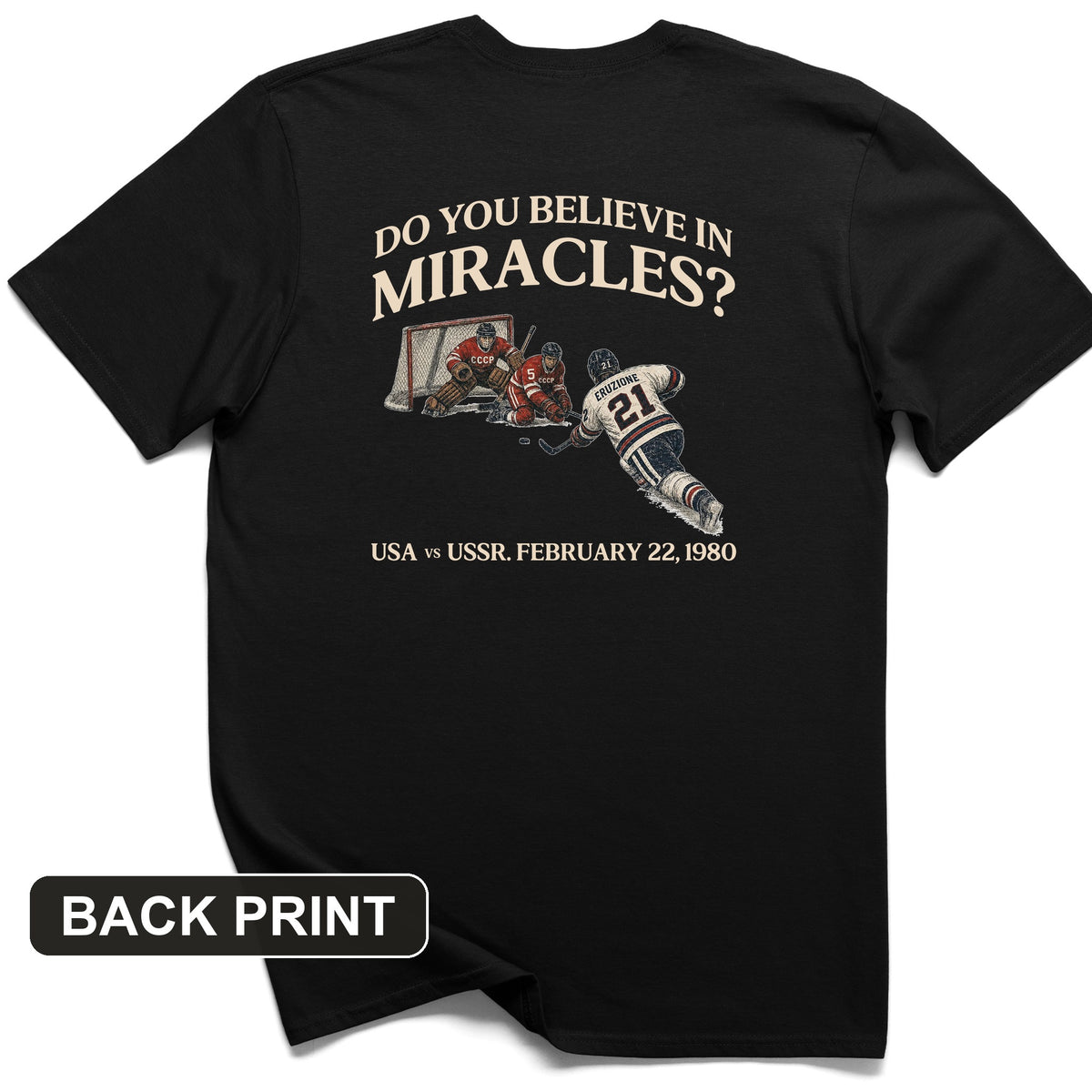 Miracle on Ice Back Print T-Shirt