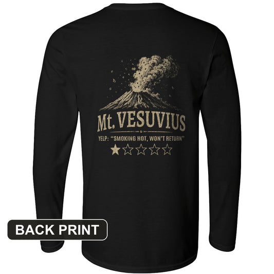 Mount Vesuvius Back Print Long Sleeve T-Shirt