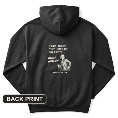 Nathan Hale Whoa Hang On Back Print Hoodie