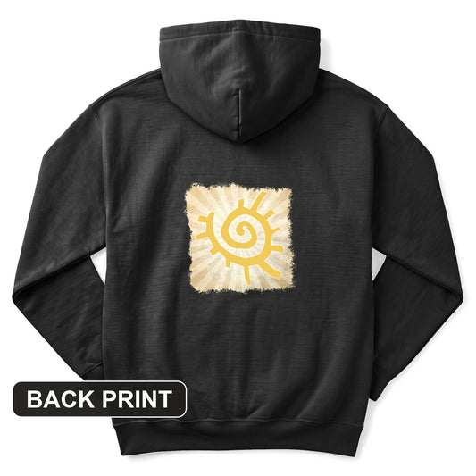 Native American Sun Symbol Back Print Hoodie