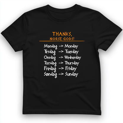 Nordic Gods Days Of The Week T-Shirt