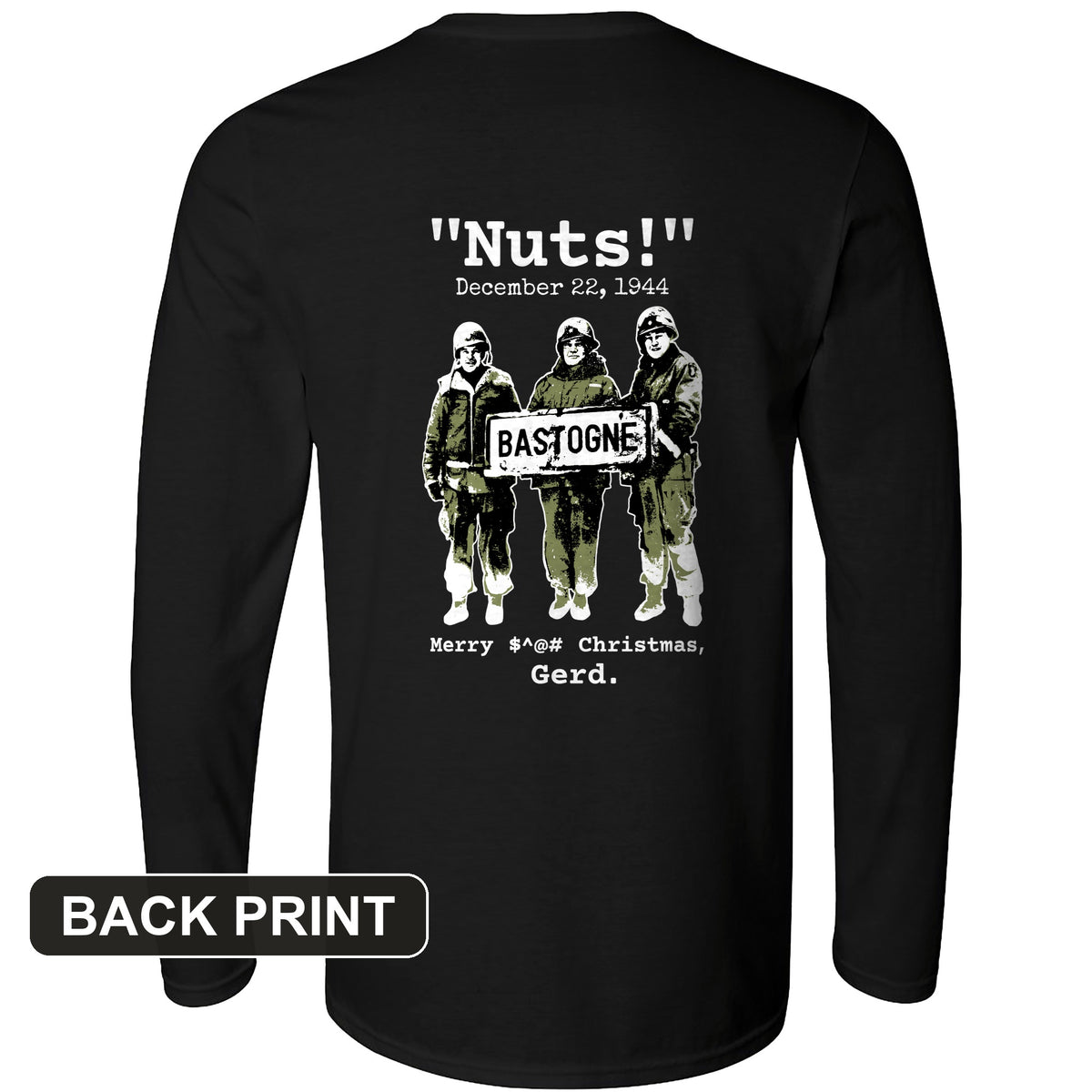 Nuts Back Print Long Sleeve T-Shirt