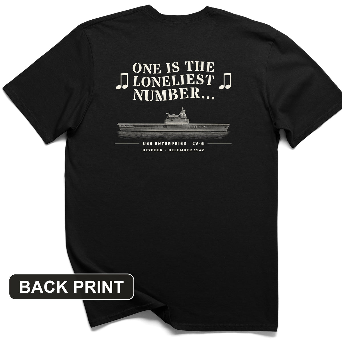 One Is The Loneliest Number Back Print T-Shirt