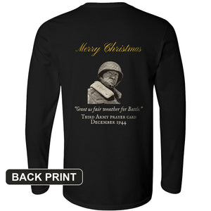 Patton Christmas Card Fair Weather For Battle Back Print Long Sleeve T-Shirt