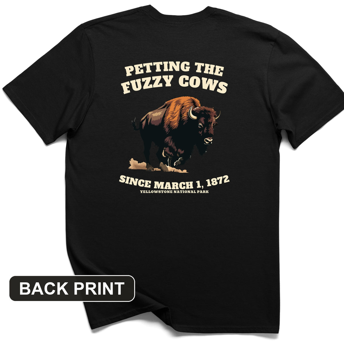 Petting The Fuzzy Cows Back Print T-Shirt