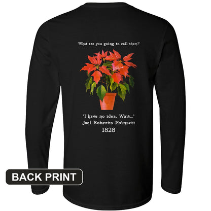 Poinsettias Back Print Long Sleeve T-Shirt